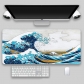 Eco-friendly Sea Waves Japanese Style Mouse Pad 4mm Thickness for Gaming Keyboard Anti-slip Rubber Base Desk Mat